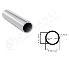 Alüminyum Boru Dış Çap 31.7mm X Et Kalınlık 4.7mm